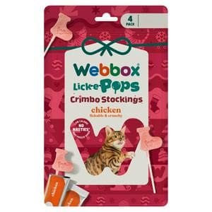Webbox Lick-e-Pops 4 x 1.4g Crimbo Stockings Chicken Cat Treats