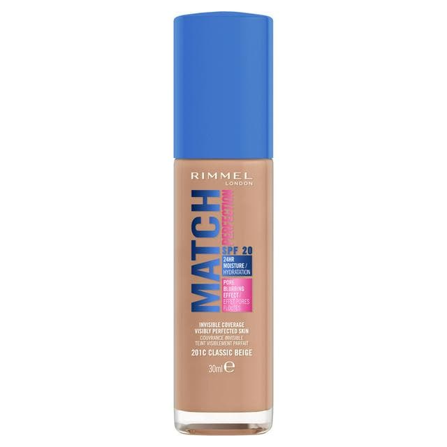 Rimmel London Match Perfection Foundation 201C Classic Beige SPF20 30ml - gallery image 1