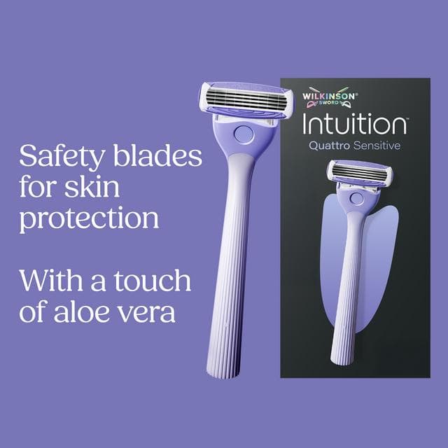 Wilkinson Sword Intuition Quattro Sensitive + 5 Blade Women's Razor - gallery image 2