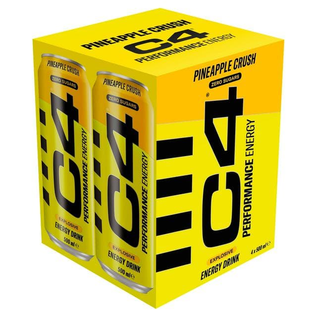 C4 4 x 500ml Performance Energy Pineapple Head Energy Drink - gallery image 1
