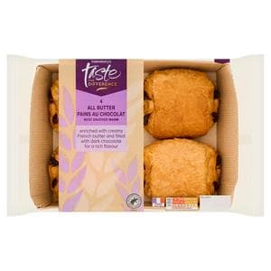 Sainsbury's 4 x All Butter Pain Au Chocolate, Taste the Difference