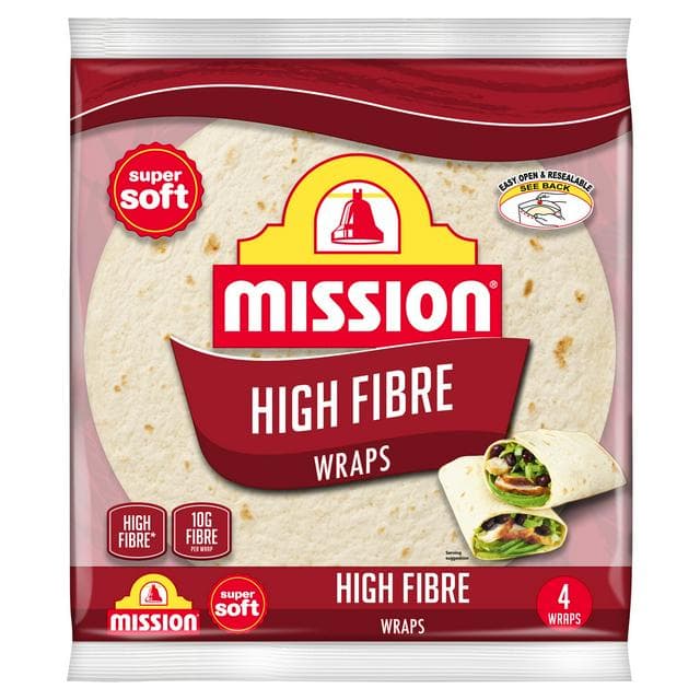 Mission 4 x High Fibre Tortilla Wraps 245g - gallery image 1