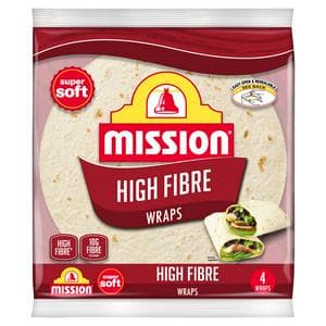 Mission 4 x High Fibre Tortilla Wraps 245g