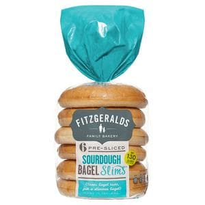 Fitzgeralds Family Bakery 6 x 276g Pre-Sliced Sourdough Bagel Slims