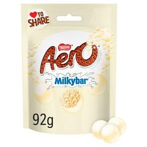 Aero Bubbles 92g Milkybar White Chocolate Sharing Bag