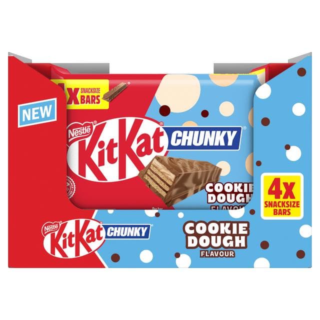 KitKat Chunky 4 x Cookie Dough Flavour Chocolate Wafer Bars 34g - gallery image 5