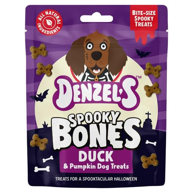 Denzel's 90g Spooky Bones Duck & Pumpkin Dog Treats - gallery image 1