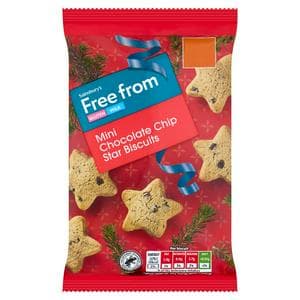 Sainsbury's Free From 75g Mini Chocolate Chip Star Biscuit