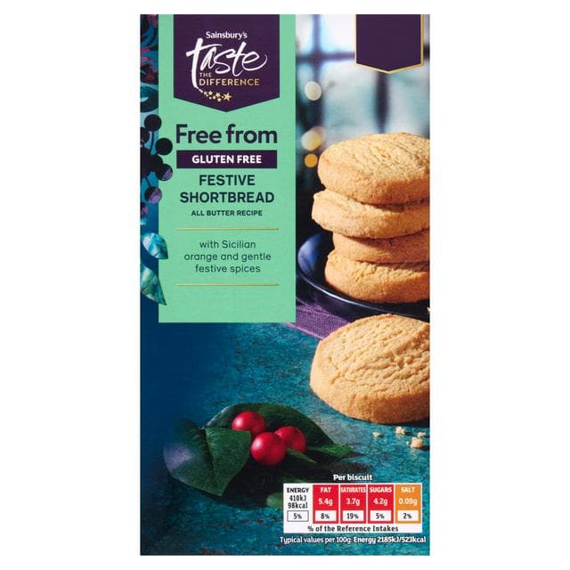 Sainsbury's Free From 150g Festive Shortbread Biscuit - gallery image 1