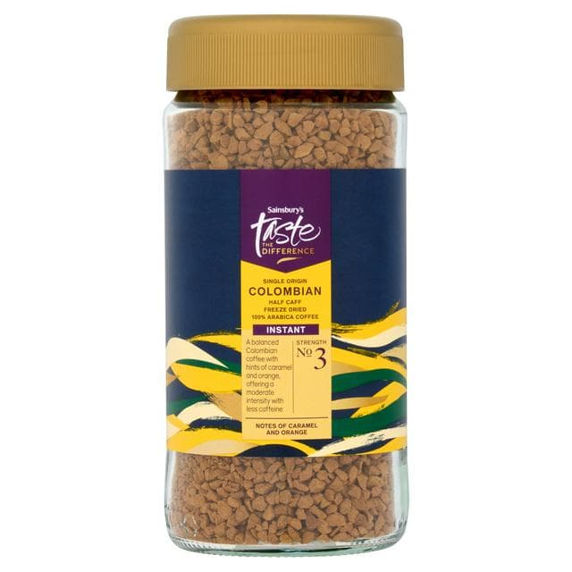 Sainsbury's 100g Colombian Half Caff Instant Coffee, Taste the Difference - gallery image 1