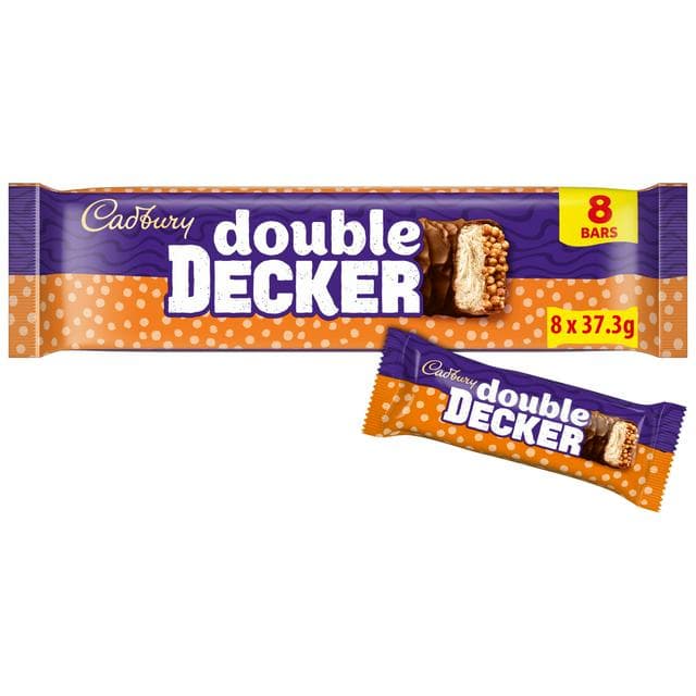 Cadbury Double Decker Chocolate Nougat Bar 8 Pack Multipack (8 x 37.3g) 298.4 g - gallery image 1