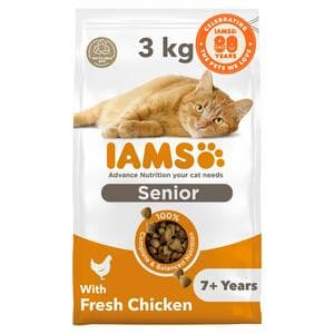 IAMS 3kg Advanced Nutrition 7+ Years Dry Cat Food with Fresh Chicken