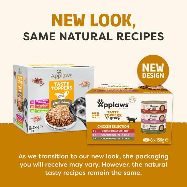 Applaws Taste Toppers 8 x 156g Chicken Selection in Gravy Natural Wet Dog Food Tins - gallery image 2