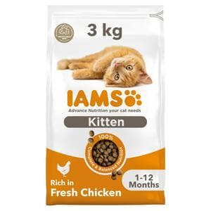 IAMS 3kg Rich in Fresh Chicken Kitten 1 to 12 Months Dry Cat Food