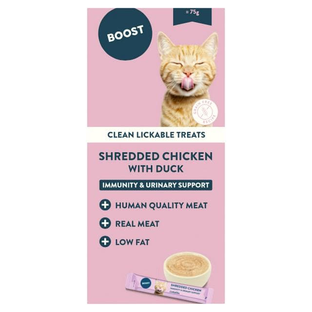 Boost 5 x 15g Shredded Chicken with Duck Clean Lickable Treats - gallery image 1