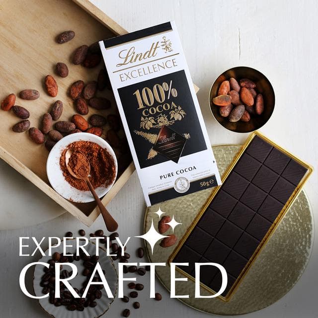 Lindt Excellence 50g 100% Dark Chocolate Bar - gallery image 3