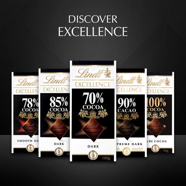 Lindt Excellence 50g 100% Dark Chocolate Bar - gallery image 6