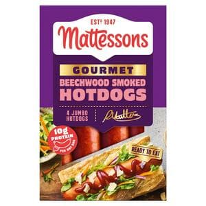 Mattessons 4 x Beechwood Smoked Gourmet Hot Dogs 280g