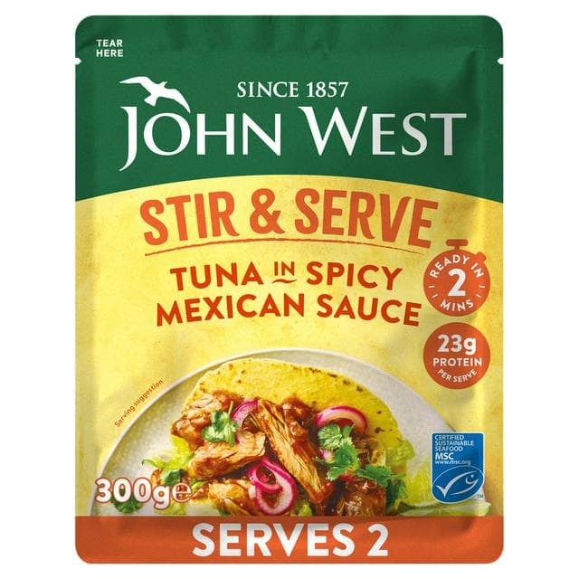 John West 300g MSC Stir & Serve in Spicy Mexican Sauce Tuna - gallery image 1