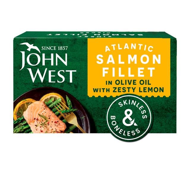 John West 115g Atlantic Salmon Fillet in Olive Oil with Zesty Lemon - gallery image 2