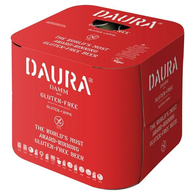 Daura Damm 4 x 330ml Gluten Free Beer Cans - gallery image 1