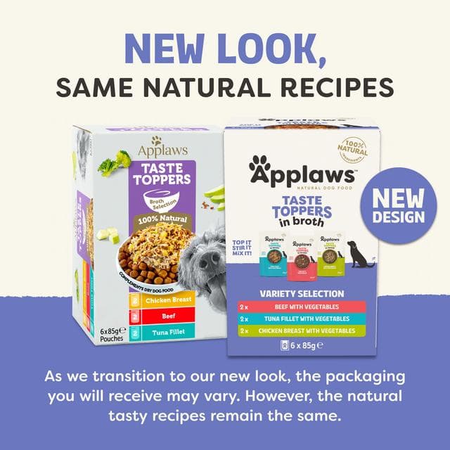 Applaws Taste Toppers 6 x 85g Variety Selection in Broth Natural Wet Dog Food Pouches - gallery image 2