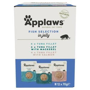 Applaws 12 x 70g Fish Selection in Jelly Natural Wet Cat Food Pouches