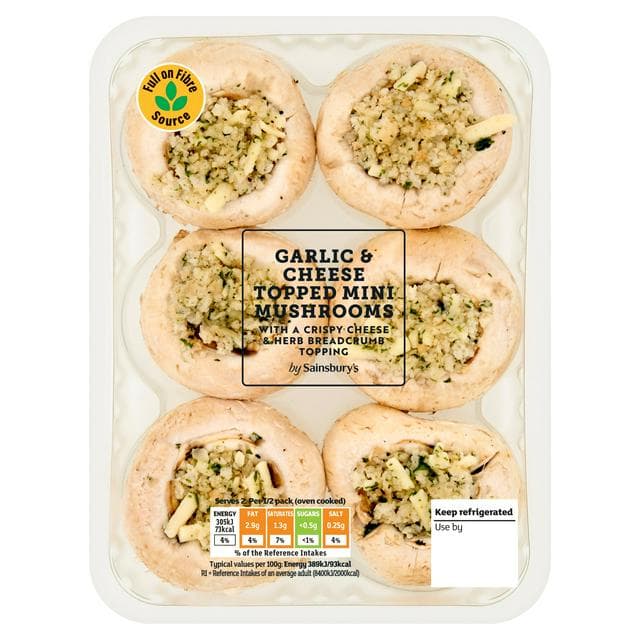 Sainsbury's 185g Cheese & Garlic Mini Mushrooms - gallery image 1