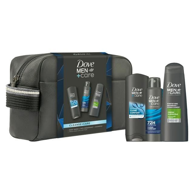 Dove Men+Care 3 x Cleanse+Care Washbag Gift Set - gallery image 1