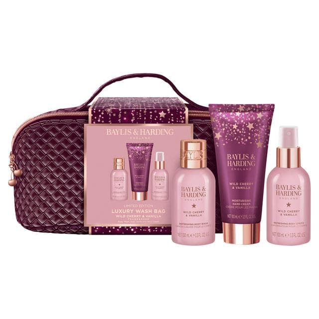 Baylis & Harding Wild Cherry & Vanilla Luxury Wash Bag, Limited Edition - gallery image 2
