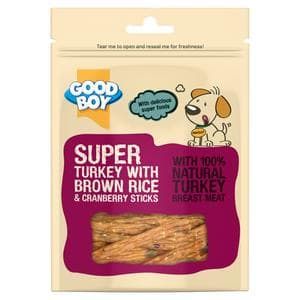 Good Boy 90g Super Turkey with Brown Rice & Cranberry Sticks Dog Treats