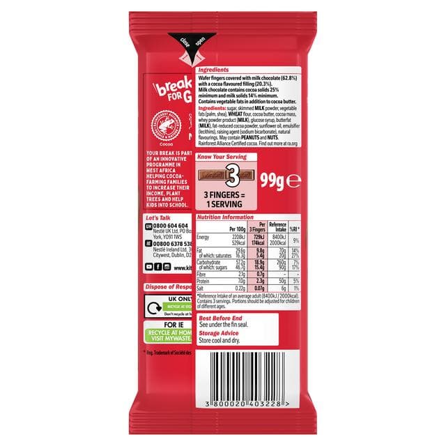 KitKat 99g Milk Chocolate Sharing Bar - gallery image 3