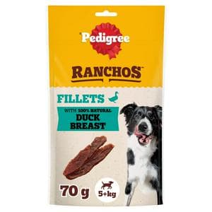Pedigree Ranchos 70g 100% Natural Duck Breast Fillets Dog Treats