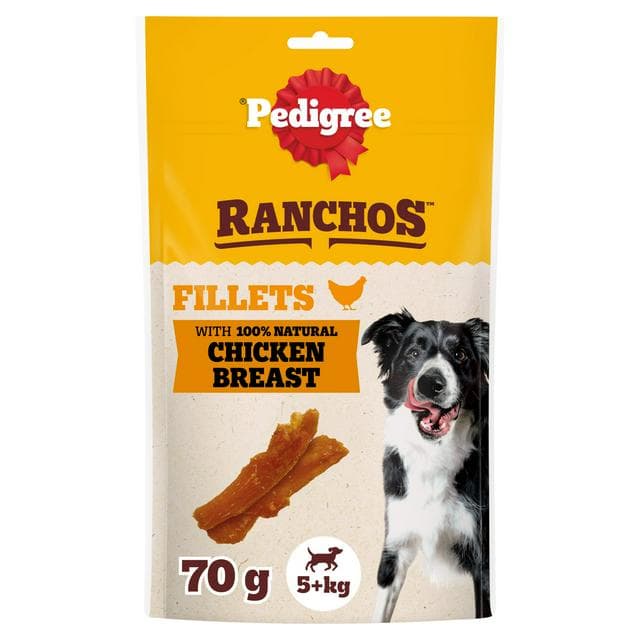 Pedigree Ranchos 70g 100% Natural Chicken Breast Fillets Dog Treats - gallery image 1