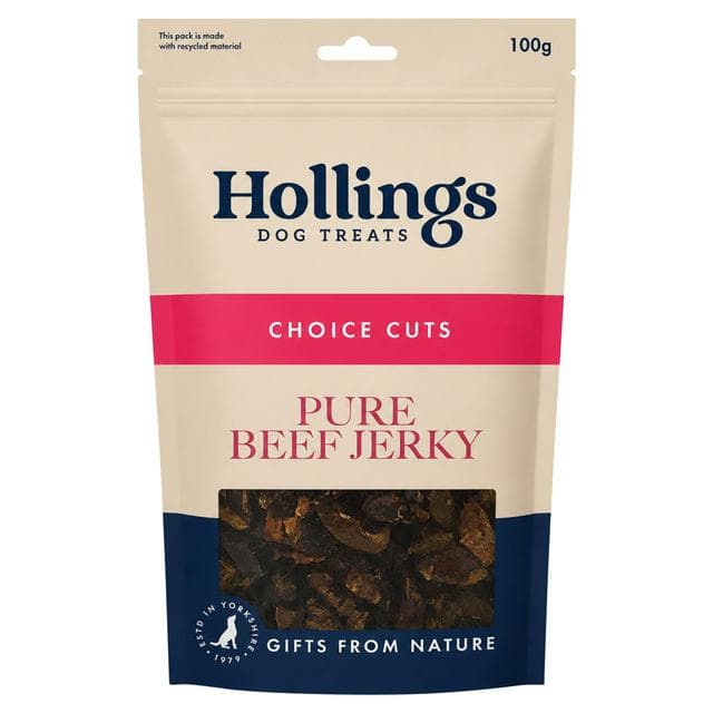 Hollings 100g Pure Beef Jerky Dog Treats - gallery image 1
