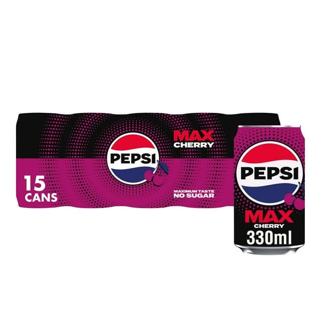 Pepsi Max 15 x 330ml No Sugar Cherry Cans - gallery image 1