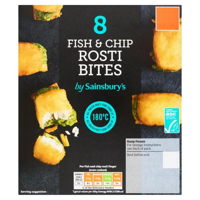 Sainsbury's 8 x Fish & Chip Rosti Bites 224g - gallery image 1