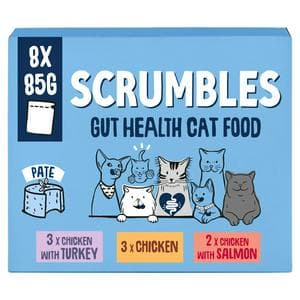 Scrumbles 8 x 85g Gut Friendly Pate Cat Food