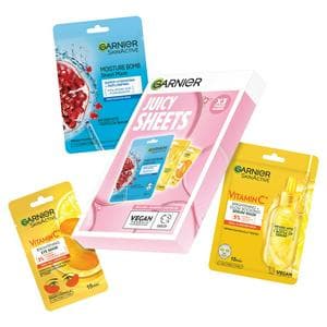 Garnier Juicy Sheets Complete Face & Eye Tissue Mask Trio Gift Set