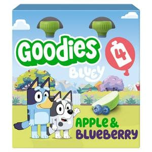 Goodies Bluey 4 x 100g Apple & Blueberry Smoothie Fruit Pouch Multipack Kids Snack