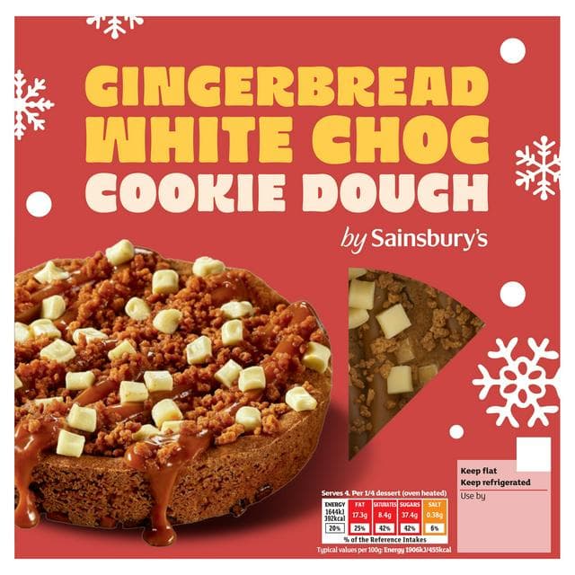 Sainsbury's 345g Loaded White Chocolate Gingerbread Cookie Dough - gallery image 1