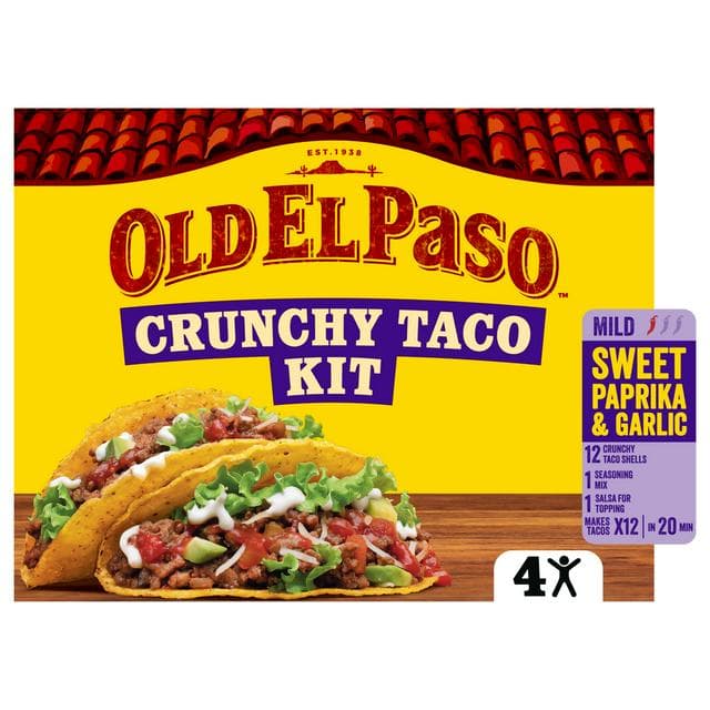 Old El Paso 287g Sweet Paprika & Garlic Crunchy Taco Kit - gallery image 1