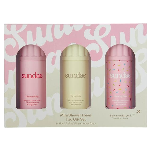 Sundae 3 x 97ml Mini Shower Foam Trio Gift Set - gallery image 1