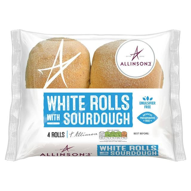 Allinson's 4 x with Sourdough White Rolls - gallery image 1