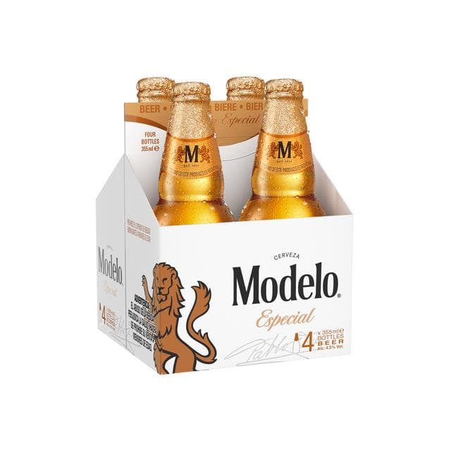 Modelo 4 x 355ml Especial Lager Beer Bottles - gallery image 3