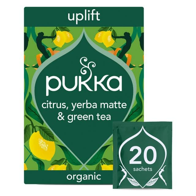 Pukka 20 x Organic Citrus, Yerba Mate & Green Tea Uplift Herbal Tea Bags 36g - gallery image 1