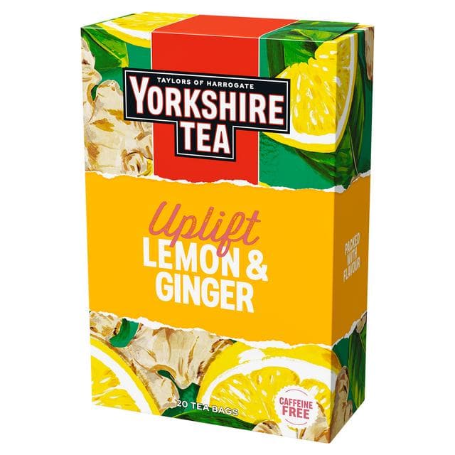 Yorkshire Tea 20 x Uplift Lemon & Ginger Fruit & Herbal Tea Bags - gallery image 2