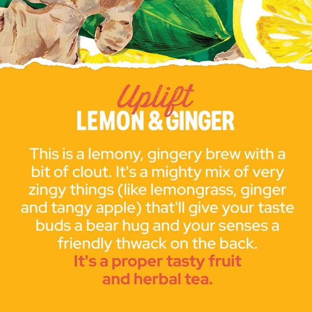 Yorkshire Tea 20 x Uplift Lemon & Ginger Fruit & Herbal Tea Bags - gallery image 4