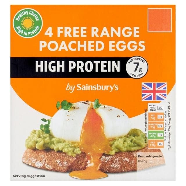 Sainsbury's 4 x British Free Range Soft Poached Eggs - gallery image 1