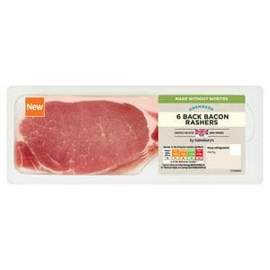 Sainsbury's 6 x Unsmoked Back Bacon Rashers Made Without Nitrites 200g
